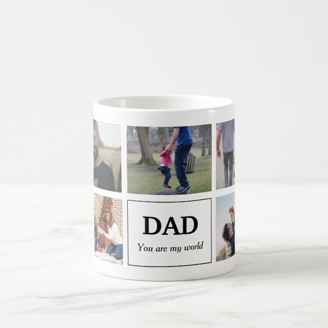 Taza De Café Dad You Are My World Photo Collage (Centro)