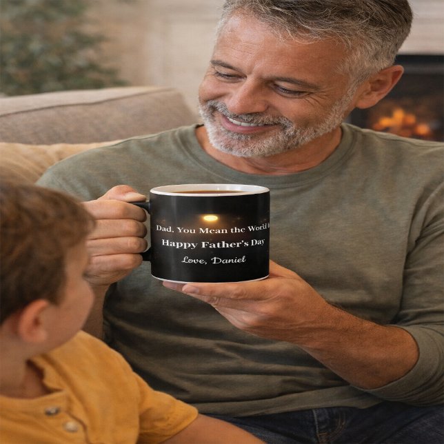 Taza De Café Dad You Mean the World Mug Celestial Keepsake Gift (Subido por el creador)