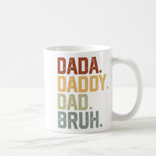 Taza De Café Dada Daddy Dad Bruh Retro Vintage Funny Padres Da