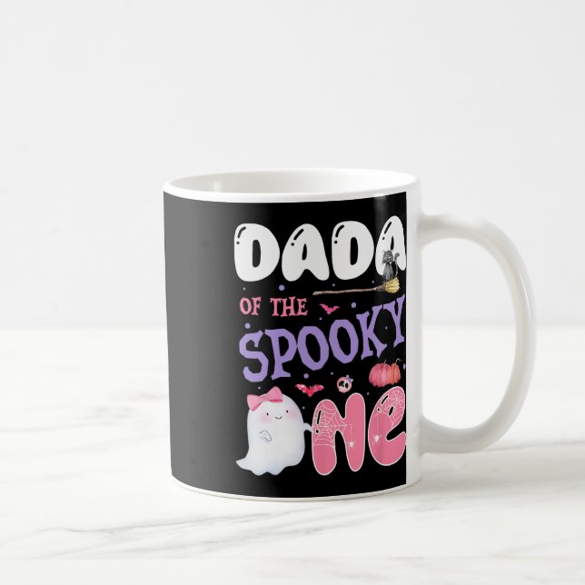 Taza De Café Dada De La Fantasma Rosa De Halloween De Primer Cu (Derecha)