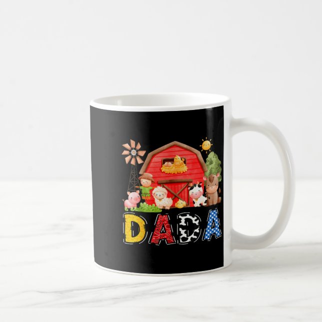 Taza De Café Dada Red Farm Cow Birthday Boy Matching Family Par (Derecha)