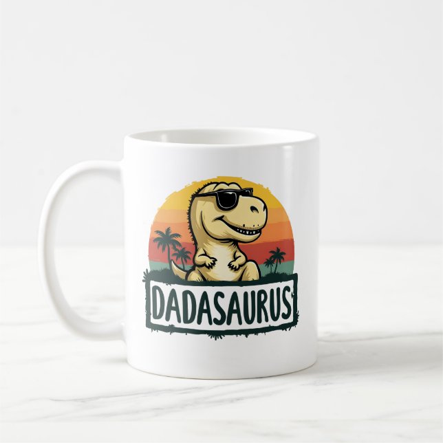 Taza De Café Dadasaurus Dinosaur Dad Dada Saurus Día del Padre (Izquierda)