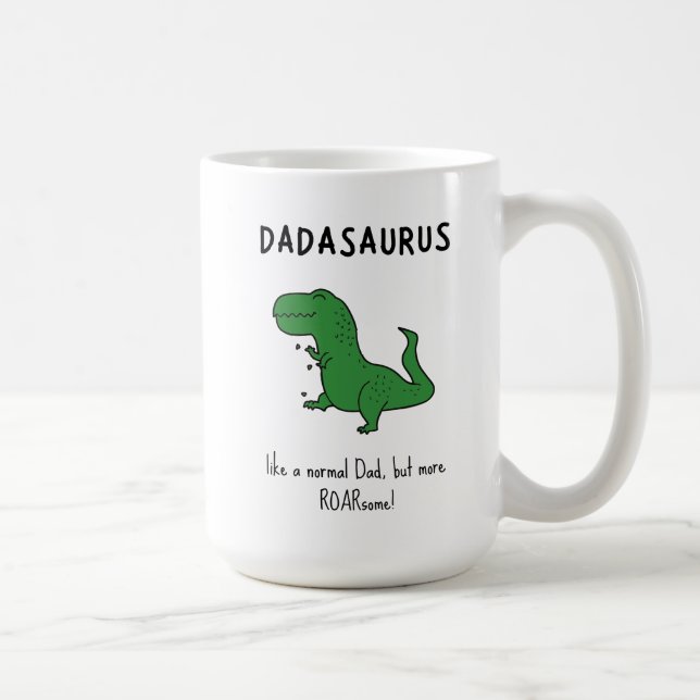 Taza De Café Dadasaurus Funny T-Rex (Derecha)