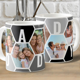 Taza De Café Daddy Editable 5 Photo 5 Letra Honeycomb