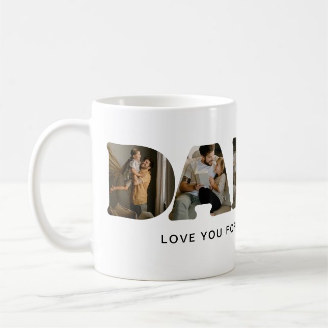 Taza De Café DADDY Letter Photo Collage (Izquierda)