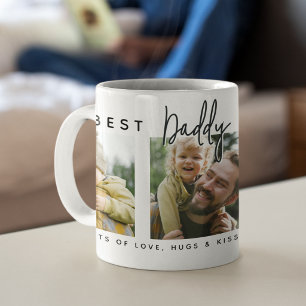 Taza De Café Daddy moderno personalizado el mejor papá de todos