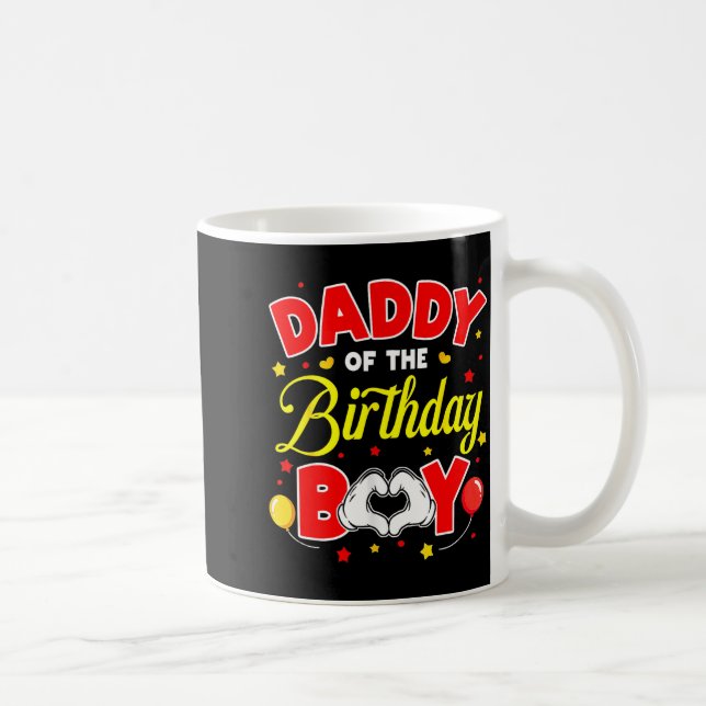 Taza De Café Daddy Of The Birthday Boy Matching Dad Son Family  (Derecha)