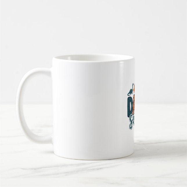 Taza De Café Daddy Saurus Diseño de vector de papá dinosaurio l (Izquierda)