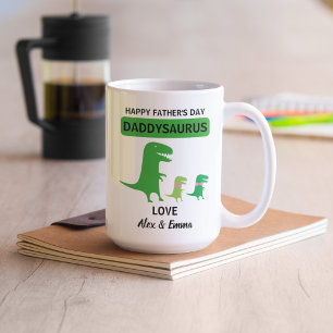 Taza De Café Daddysaurus Mug, peluca personalizada del Día del 