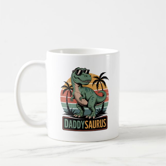 Taza De Café Daddysaurus T Rex Dinosaur Daddy Saurus (Izquierda)