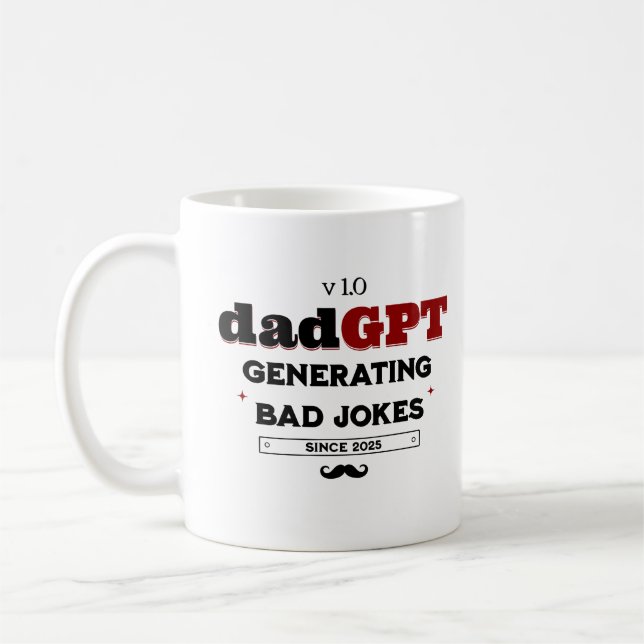 Taza De Café DadGPT genera malos Chistes desde 2025 (Izquierda)