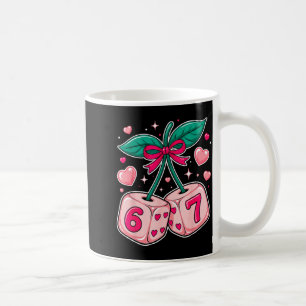 Taza De Café Dados de cereza lindos San Valentín rosa Kawaii 67
