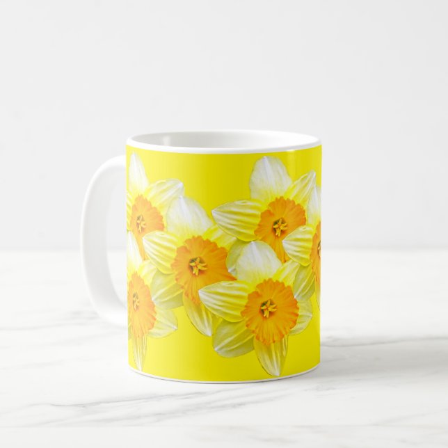 Taza De Café Daffodils de oro de Sunburst, tazón de café (Anverso izquierdo)