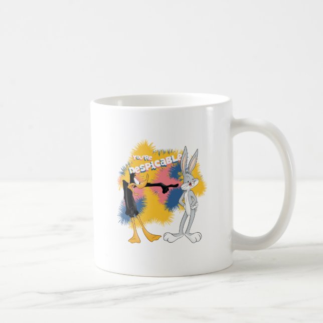 Taza De Café DAFFY DUCK™ & BUGS BUNNY™ "Eres despreciable" (Derecha)