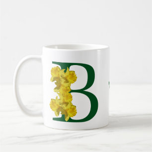Taza De Café Dafodil Monograma Inicial B Personalizado