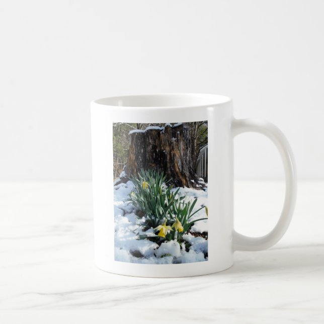 Taza De Café Dafpies amarillos en la nieve (Derecha)