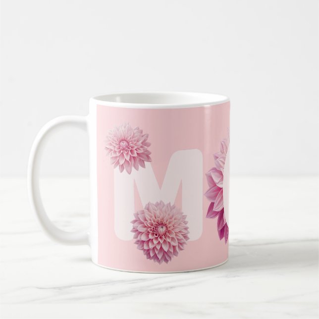 Taza De Café Dahlia Flores Para Mamá (Izquierda)