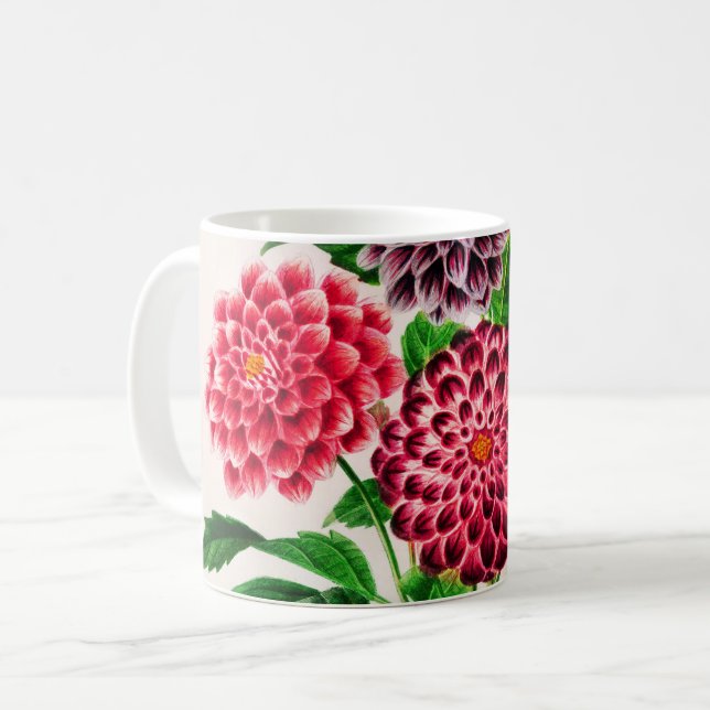 Taza De Café Dahlia ilustrada (Anverso izquierdo)