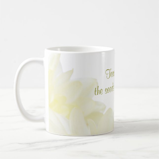 Taza De Café Dahlia White Flower Teacher (Izquierda)
