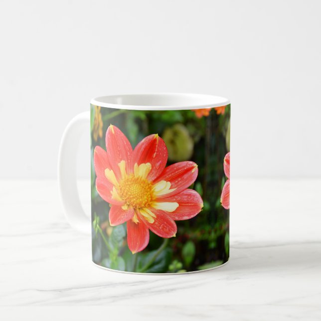 Taza De Café Dahlias floral (Anverso izquierdo)