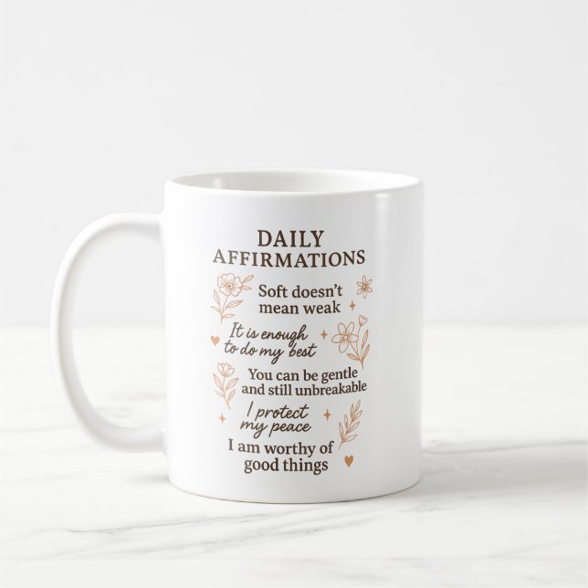 Taza De Café Daily Mental Health Reminder  | Self Love Healing  (Izquierda)