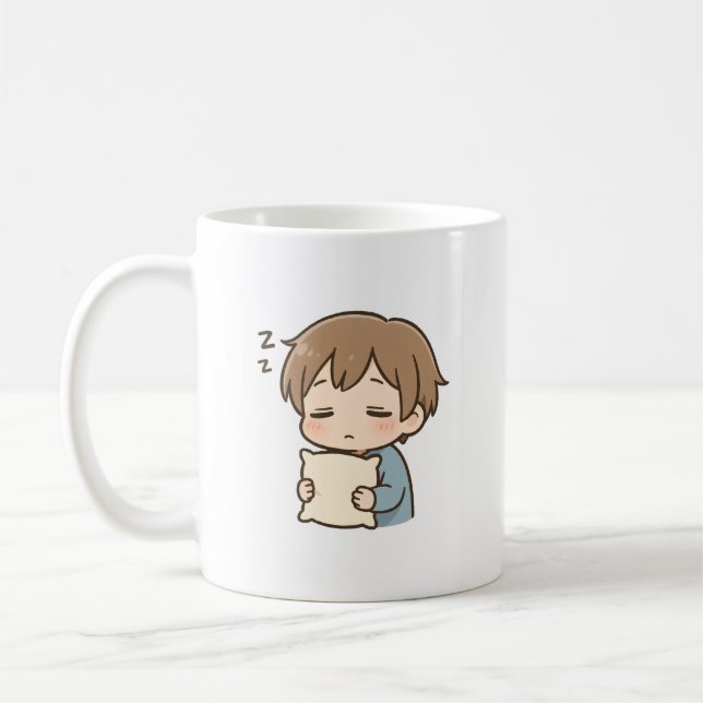 Taza De Café Daily Mood “Sleepy” Cute Chibi Mug (Izquierda)