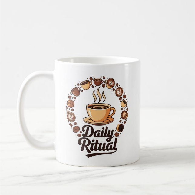 Taza De Café Daily Ritual - Coffee Lover's Emblem (Izquierda)