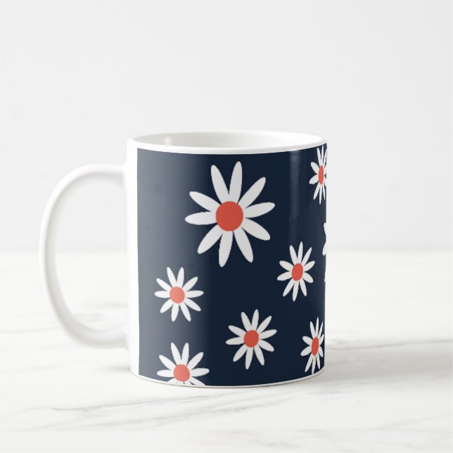 Taza De Café Daises Flower (Izquierda)