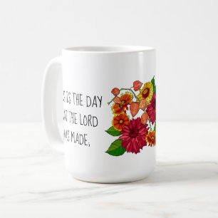 Taza De Café Daisies con verso pintado de salmo 118:24