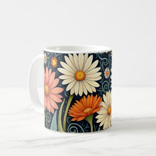 Taza De Café Daisies Meadow pintado