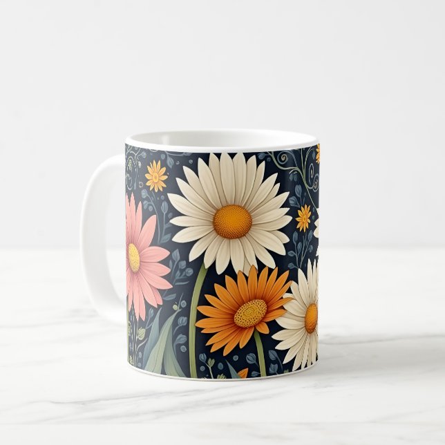 Taza De Café Daisies pintados (Anverso izquierdo)
