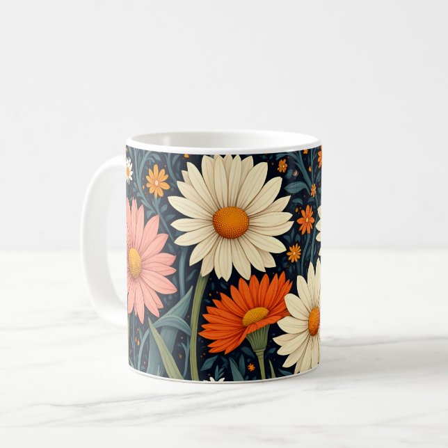 Taza De Café Daisies pintados de dulce (Anverso izquierdo)
