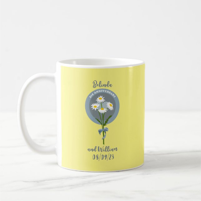 Taza De Café Daisy 3ª CAMPO ANIVERSARIO DE FLORES. (Izquierda)