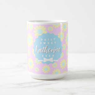 Taza De Café Daisy Baby Pastel Rosa Amarillo Azul