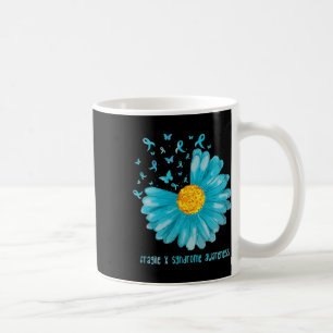 Taza De Café Daisy Butterfly Verde azulado Ribbon Frágil X Sínd