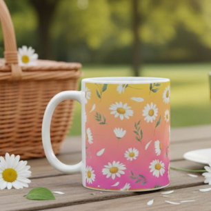 Taza De Café Daisy ceramic mug , Daisy coffee cups 