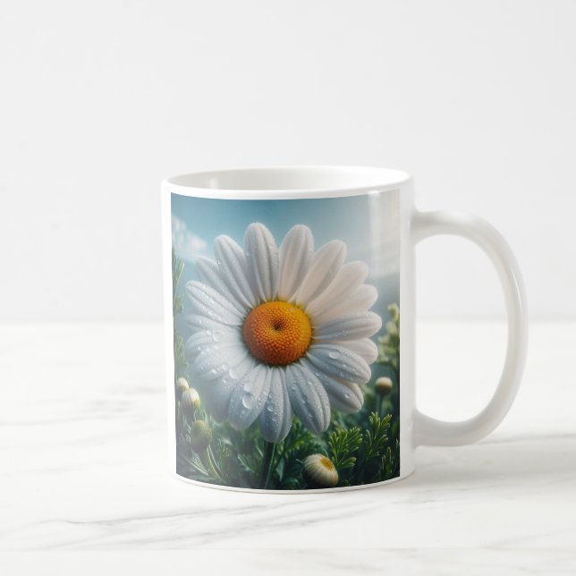 Taza De Café Daisy Floral White (Derecha)