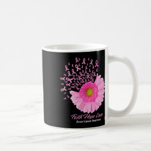 Taza De Café Daisy Flower Faith Esperanza Amar el cáncer de mam