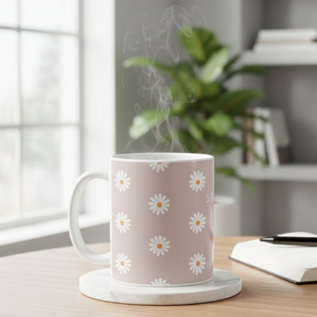 Taza De Café Daisy Flower Mug, Daisy Flower Mug, Custom Daisy  (Subido por el creador)