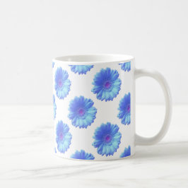Taza De Café Daisy gerbera azul