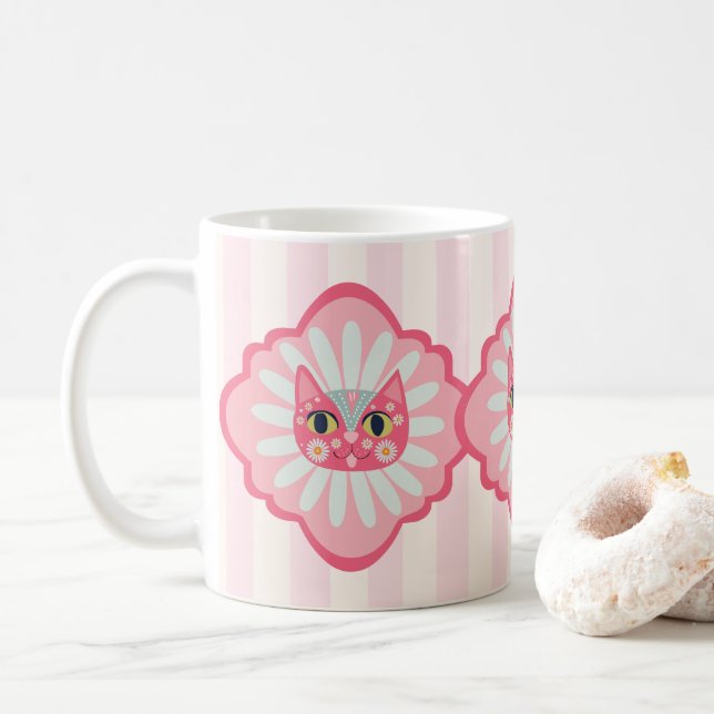 Taza De Café Daisy Kitty Face Purr-fect (Con donut)