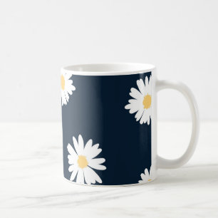 Taza De Café Daisy On Blue Pattern