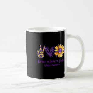 Taza De Café Daisy Peace Love Cure Epilepsia Conciencia Purple 