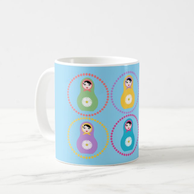 Taza De Café Daisyflower Matryoshka (Anverso izquierdo)