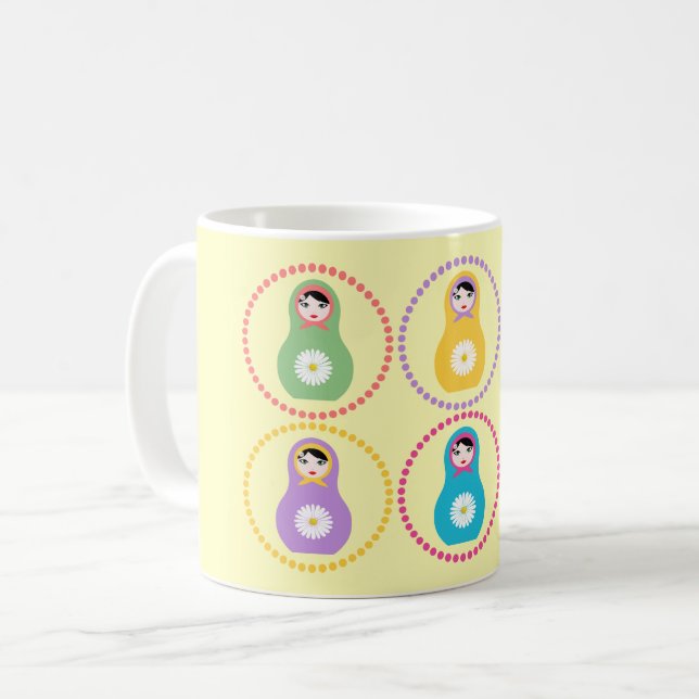 Taza De Café Daisyflower Matryoshka (Anverso izquierdo)