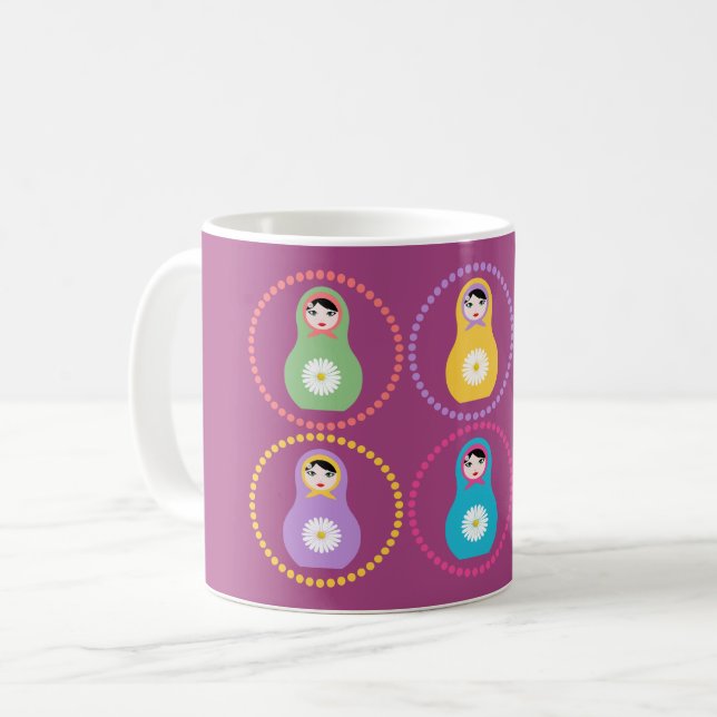 Taza De Café Daisyflower Matryoshka (Anverso izquierdo)