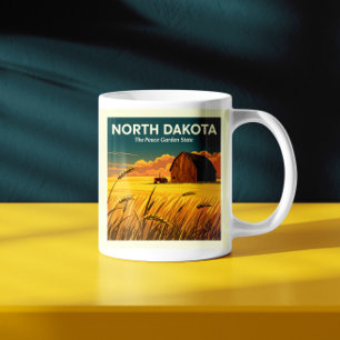 Taza De Café Dakota del Norte de Vintage