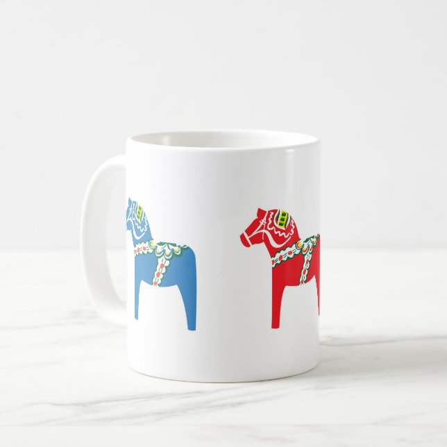 Taza De Café Dalahäst verde, rojo y azul (Anverso izquierdo)