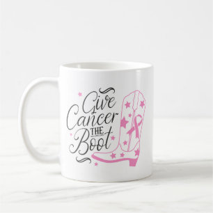 Taza De Café Dale la Bota al Cáncer de Seno Cinta Rosa de Conci