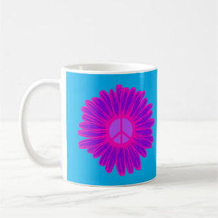 Taza De Café Dalia de la Paz Rosa y Purpura